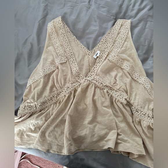 Aerie Cream Lace Trim Chemise - Picture 1 of 4